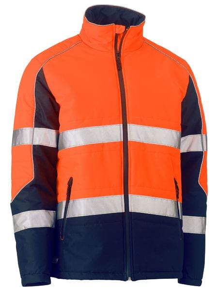 Bisley Jackets / Vests Orange/Navy / XS Bisley Taped Hi Vis Puffer Jacket with Stand Collar