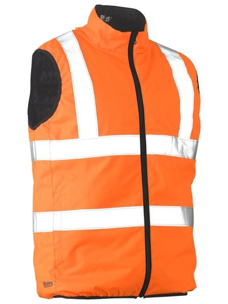 Bisley Jackets / Vests Orange / XS Bisley Taped Hi Vis Reversible Puffer Vest