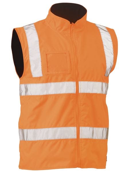 Bisley Jackets / Vests Rail Orange / XS Bisley Taped Hi Vis Vic Rail Wet Weather Vest