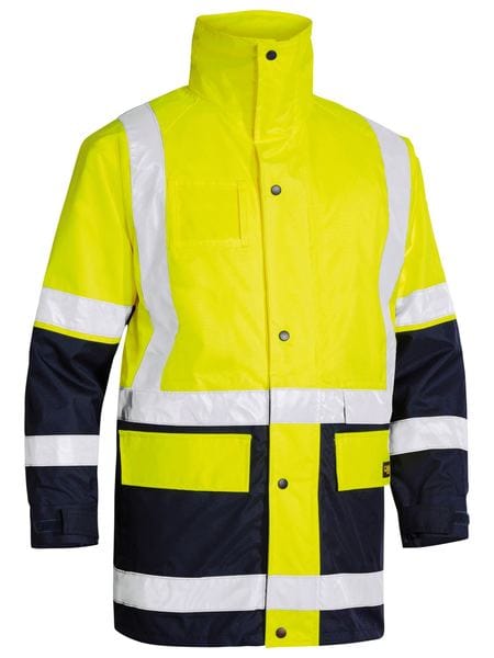 Bisley Jackets / Vests Yellow/Navy / XS Bisley Taped Hi Vis 5 in 1 Rain Jacket