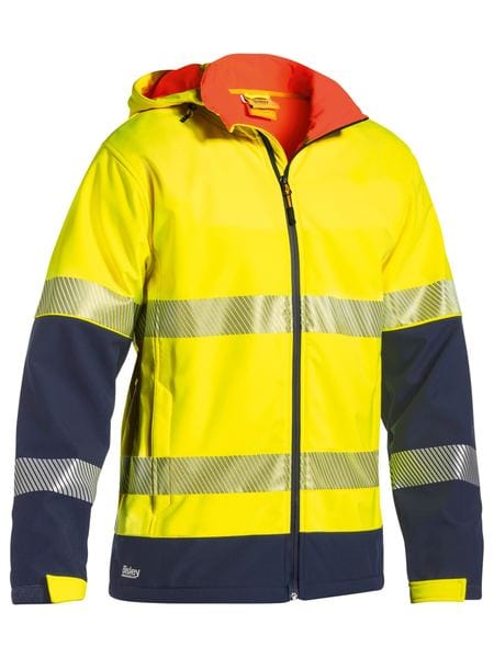 Bisley Jackets / Vests Yellow/Navy / XS Bisley Taped Hi Vis Ripstop Bonded Fleece Jacket