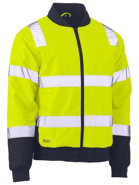 Bisley Jackets / Vests Yellow/Navy / XS Bisley Taped Two Tone Hi Vis Bomber Jacket with Padded Lining