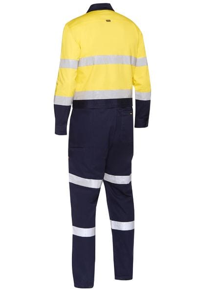 Bisley Overalls Bisley Taped Hi Vis Work Coverall with Waist Zip Opening