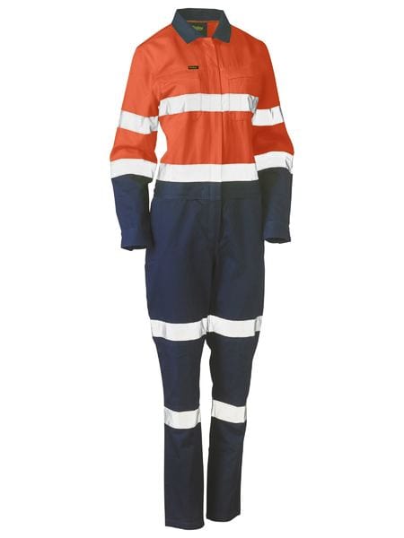 Bisley Overalls Orange / 6 Bisley Women's Taped Hi Vis Cotton Drill Coverall