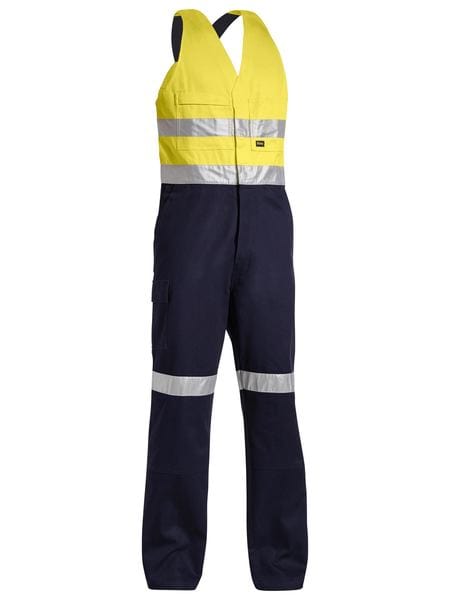 Bisley Overalls Yellow/Navy / 77 Bisley Taped Hi Vis Action Back Overall