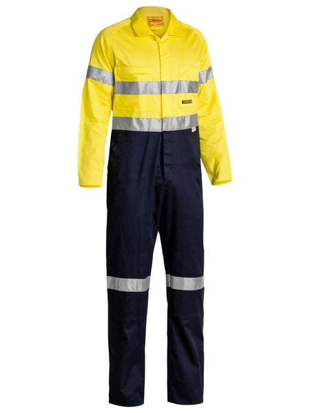 Bisley Overalls Yellow/Navy / 77 Bisley Taped Hi Vis Lightweight Coverall