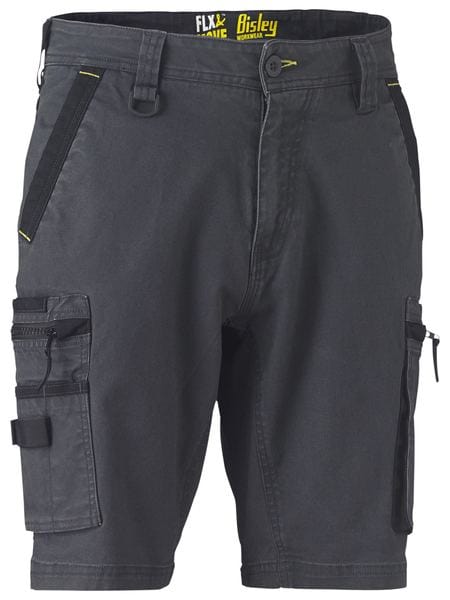 Bisley Pants / Shorts Charcoal / 72 Bisley Flx & Move Stretch Utility Zip Cargo Short