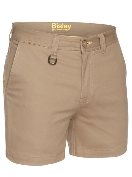 Bisley Pants / Shorts Khaki / 72 Bisley Stretch Cotton Drill Short Short
