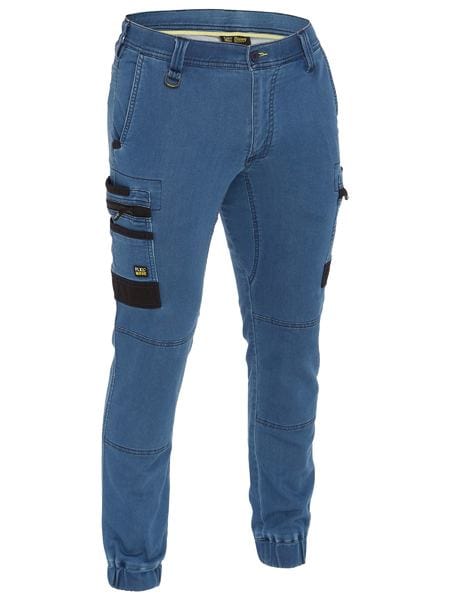 Bisley Pants / Shorts Light Denim / 72 Bisley Flx & Move Stretch Denim Cargo Cuffed Pants