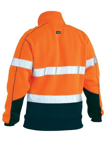 Bisley Polars Bisley Taped Hi Vis 1/4 Zip Fleece Pullover with Sherpa Lining