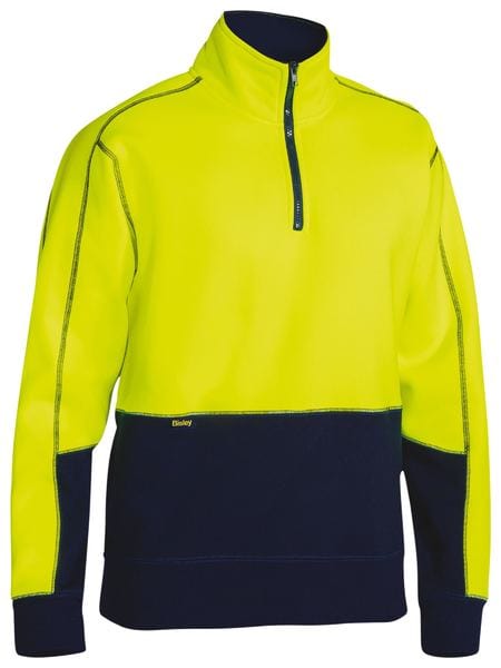 Bisley Polars Yellow/Navy / XS Bisley Hi Vis Fleece 1/4 Zip Pullover