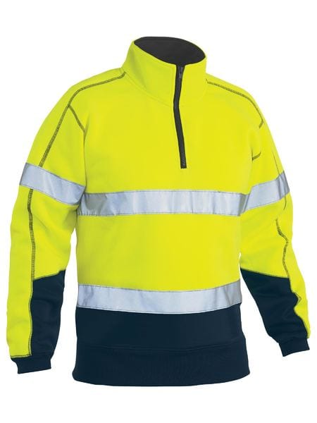 Bisley Polars Yellow/Navy / XS Bisley Taped Hi Vis 1/4 Zip Pullover Fleece
