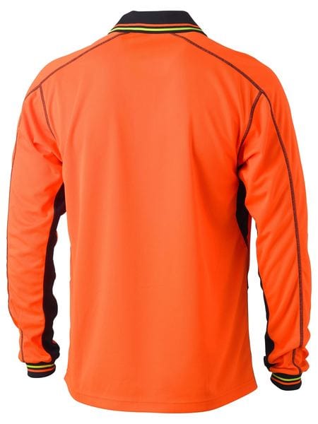 Bisley Polos / Shirts Bisley Hi Vis Polyester Mesh Long Sleeve Polo