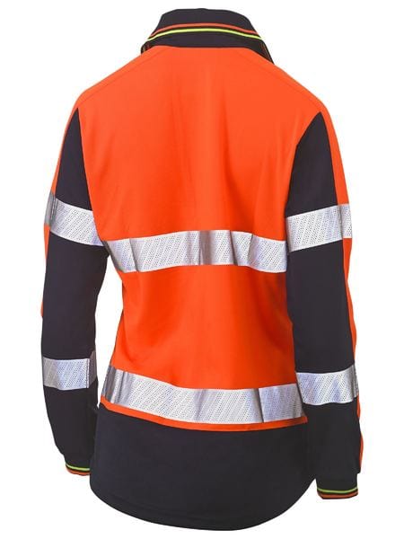 Bisley Polos / Shirts Bisley Women’s Taped Two Tone Hi Vis Longsleeve V-Neck Polo