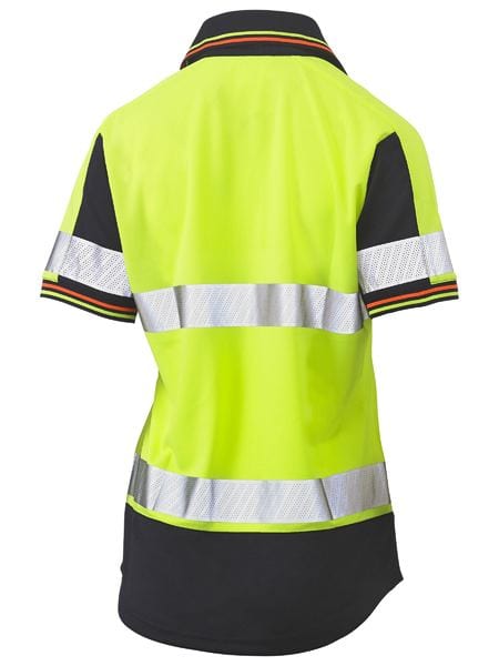 Bisley Polos / Shirts Bisley Women’s Taped Two Tone Hi Vis V-Neck Polo
