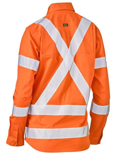 Bisley Polos / Shirts Bisley Women’s X Taped Biomotion Hi Vis Cool Lightweight Drill Shirt