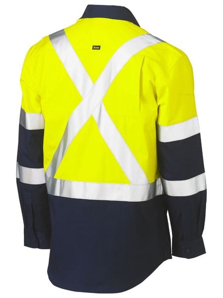 Bisley Polos / Shirts Bisley X Taped Biomotion Two Tone Hi Vis Lightweight Drill Shirt