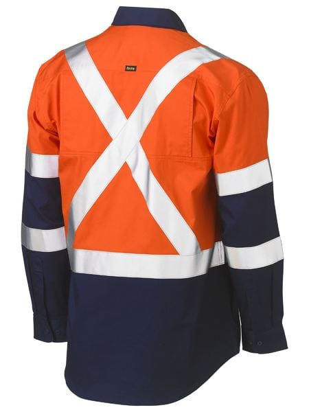 Bisley Polos / Shirts Bisley X Taped Biomotion Two Tone Hi Vis Lightweight Drill Shirt