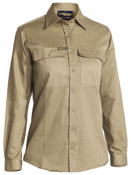Bisley Polos / Shirts Khaki / 8 Bisley Women's Drill Shirt