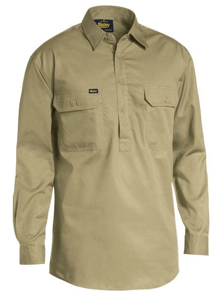 Bisley Polos / Shirts Khaki / S Bisley Closed Front Cool Lightweight Drill Shirt