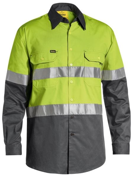 Bisley Polos / Shirts Lime/Charcoal / S Bisley Taped Hi Vis Cool Lightweight Shirt