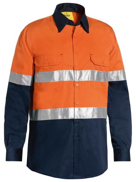 Bisley Polos / Shirts Orange/Navy / S Bisley Taped Hi Vis Cool Lightweight Shirt