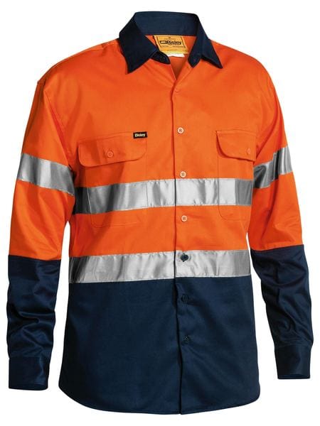 Bisley Polos / Shirts Orange/Navy / S Bisley Taped Hi Vis Drill Shirt