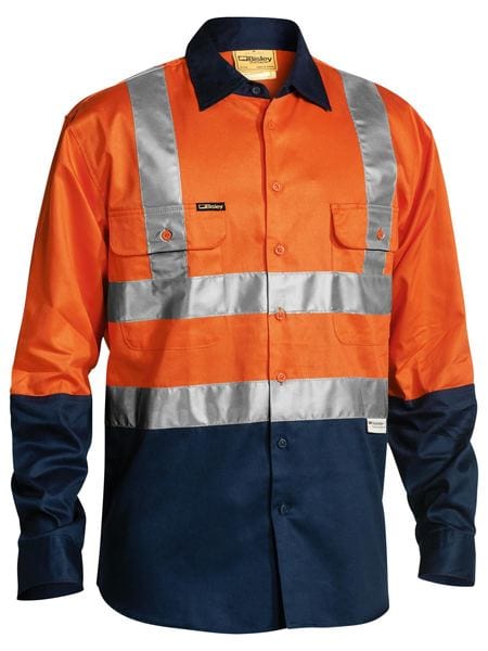 Bisley Polos / Shirts Orange/Navy / S Bisley Taped Hi Vis Drill Shirt