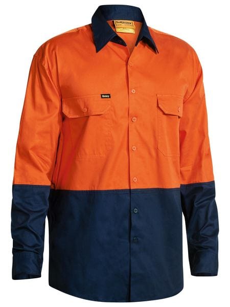 Bisley Polos / Shirts Orange/Navy / XS Bisley Hi Vis Cool Lightweight Drill Shirt