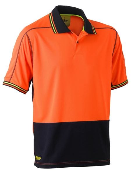 Bisley Polos / Shirts Orange/Navy / XS Bisley Hi Vis Polyester Mesh Polo