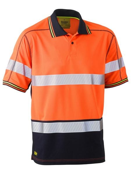Bisley Polos / Shirts Orange/Navy / XS Bisley Taped Hi Vis Polyester Mesh Polo