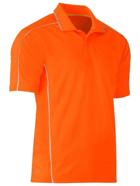 Bisley Polos / Shirts Orange / S Bisley Cool Mesh Polo with Reflective Piping