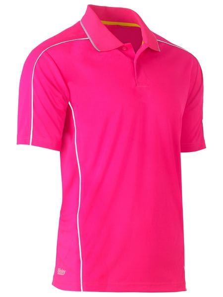 Bisley Polos / Shirts Pink / S Bisley Cool Mesh Polo with Reflective Piping