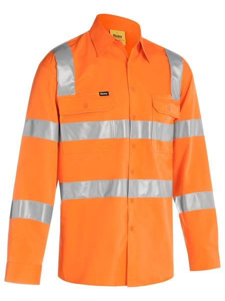 Bisley Polos / Shirts Rail Orange / 2XS Bisley Taped Biomotion Cool Lightweight Hi Vis Shirt