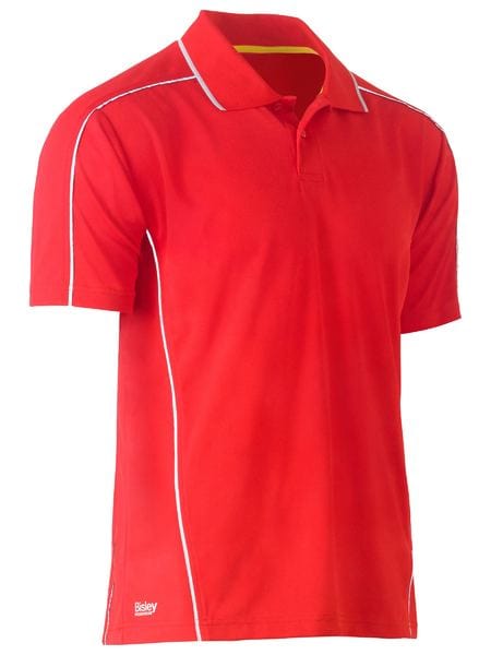 Bisley Polos / Shirts Red / S Bisley Cool Mesh Polo with Reflective Piping