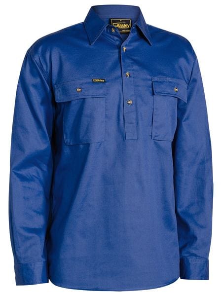 Bisley Polos / Shirts Royal / S Bisley Closed Front Cotton Drill Shirt