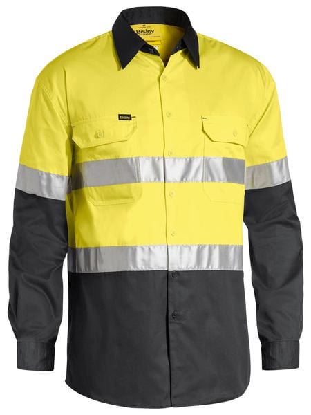 Bisley Polos / Shirts Yellow/Charcoal / S Bisley Taped Hi Vis Cool Lightweight Shirt