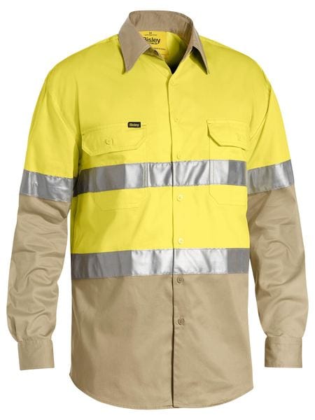 Bisley Polos / Shirts Yellow/Khaki / S Bisley Taped Hi Vis Cool Lightweight Shirt