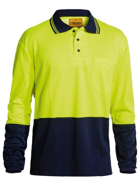 Bisley Polos / Shirts Yellow/Navy / S Bisley Hi Vis Long Sleeve Polo Shirt