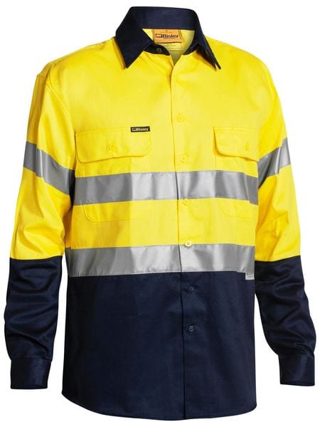 Bisley Polos / Shirts Yellow/Navy / S Bisley Taped Hi Vis Drill Shirt
