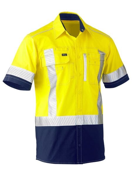 Bisley Polos / Shirts Yellow/Navy / XS Bisley Flx & Move X Taped Hi Vis Utility Shirt