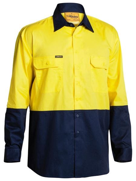 Bisley Polos / Shirts Yellow/Navy / XS Bisley Hi Vis Cool Lightweight Drill Shirt