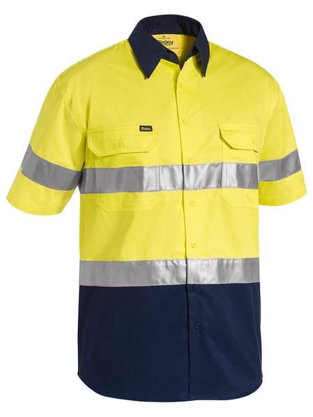 Bisley Polos / Shirts Yellow/Navy / XS Bisley Taped Hi Vis Cool Lightweight Shirt