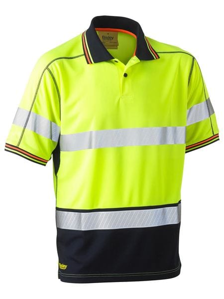 Bisley Polos / Shirts Yellow/Navy / XS Bisley Taped Hi Vis Polyester Mesh Polo