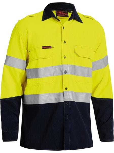 Bisley Polos / Shirts Yellow/Navy / XS Bisley TenCate Tecasafe® Plus 700 Taped Hi Vis FR Vented Shirt