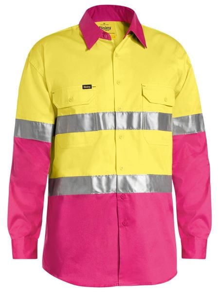 Bisley Polos / Shirts Yellow/Pink / S Bisley Taped Hi Vis Cool Lightweight Shirt