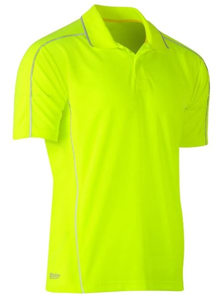 Bisley Polos / Shirts Yellow / S Bisley Cool Mesh Polo with Reflective Piping