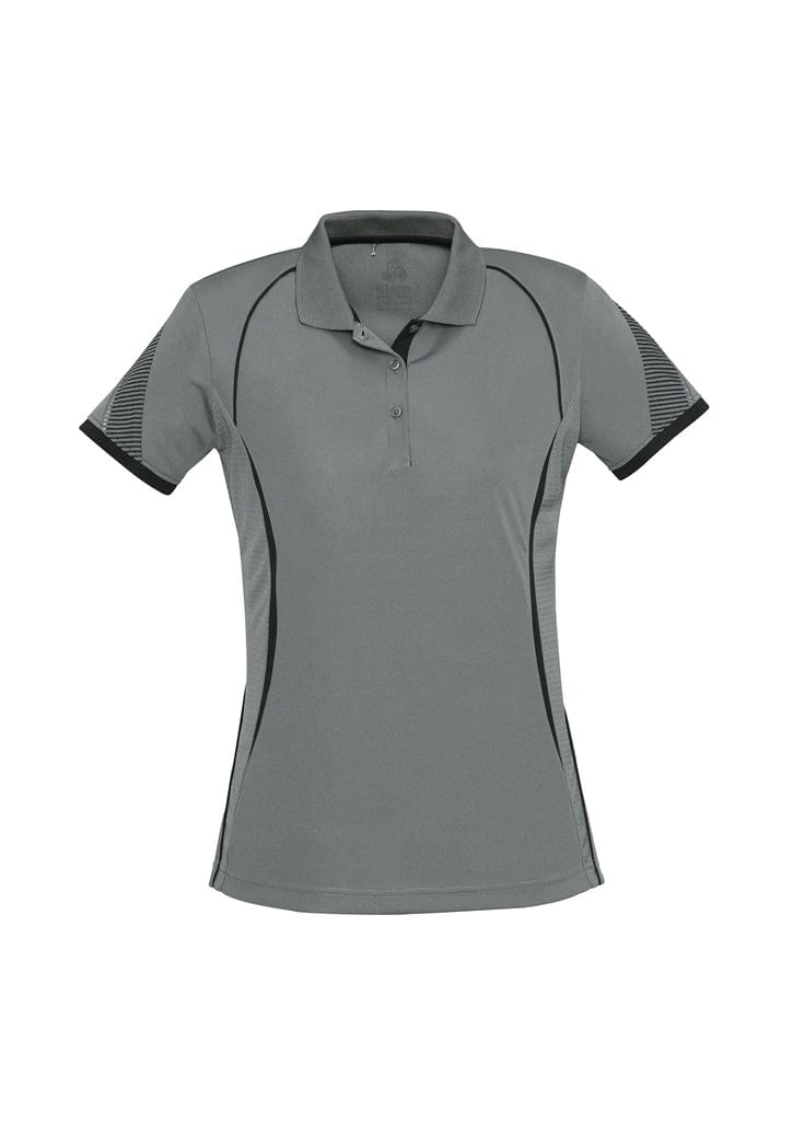 Biz Collection Polos / Shirts Ash/Black / 8 Biz Collection Ladies Razor Polo