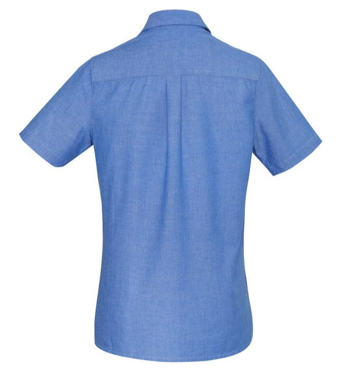 Biz Collection Polos / Shirts Biz Collection Ladies Wrinkle Free Chambray Short Sleeve Shirt