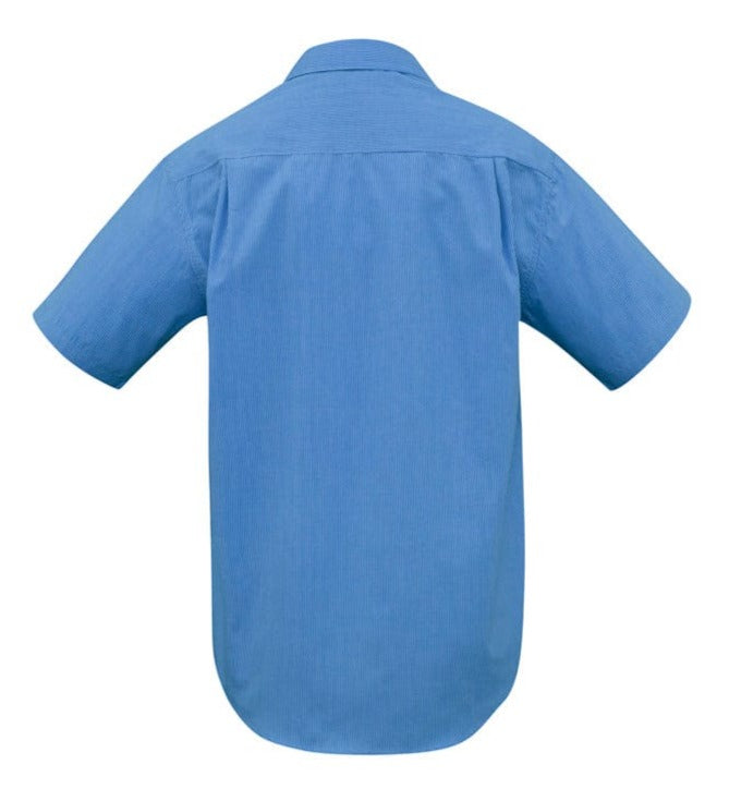 Biz Collection Polos / Shirts Biz Collection Mens Micro Check Short Sleeve Shirt